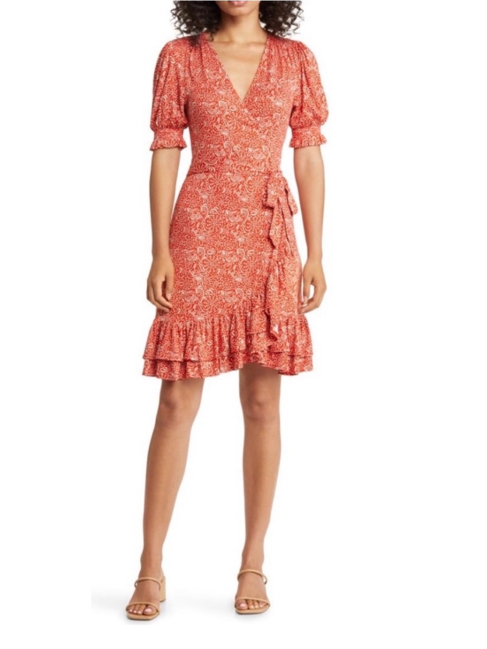 Boden Vermilion Azure Pop Ruffle Jersey Dress Size 4
